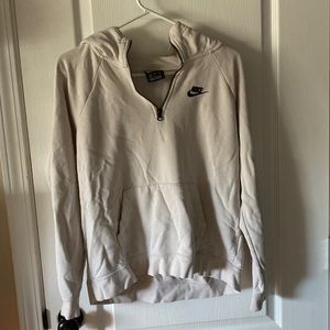 White Nike quarter zip hoodie